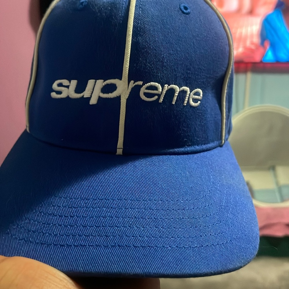 Blue and white Supreme Hat